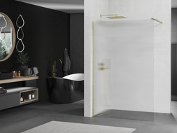 Mexen Kioto perete duș Walk-in 70 x 200 cm, sticlă 8 mm, finisaj aurit - 800-070-101-55-09