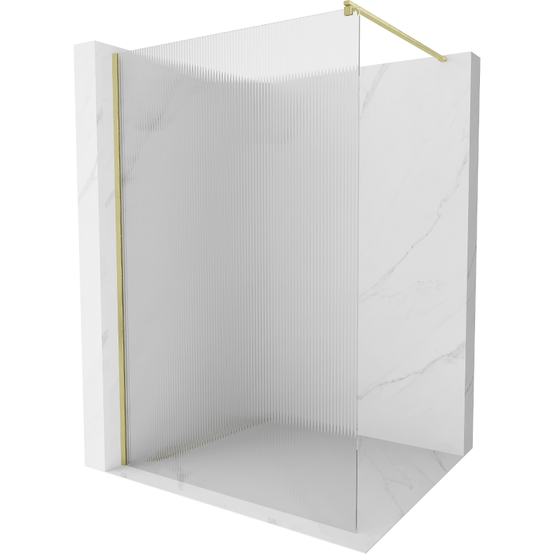 Mexen Kioto zuhanyfal Walk-in 80 x 200 cm, csíkozás 8 mm, arany kefe - 800-080-101-55-09