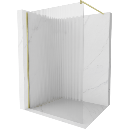 Mexen Kioto zuhanyfal Walk-in 80 x 200 cm, csíkozás 8 mm, arany kefe - 800-080-101-55-09