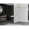 Mexen Kioto Walk-in zuhanyfal 130 x 200 cm, átlátszó 8 mm, arany kefélt - 800-130-101-55-09