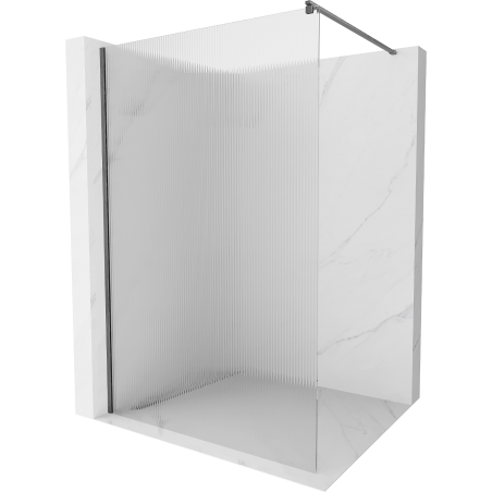 Mexen Kioto zuhanyfal Walk-in 80 x 200 cm, csíkos 8 mm, szálcsiszolt gun szürke - 800-080-101-66-09