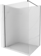 Mexen Kioto panou de duș Walk-in 80 x 200 cm, dungi 8 mm, gri arma periat - 800-080-101-66-09