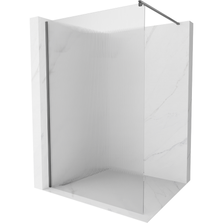 Mexen Kioto zuhanyfal Walk-in 100 x 200 cm, 8 mm-es csíkos, gun metal - 800-100-101-95-09