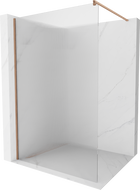 Mexen Kioto zuhanyfal Walk-in 100 x 200 cm, prizmás 8 mm, szálcsiszolt réz - 800-100-101-65-09