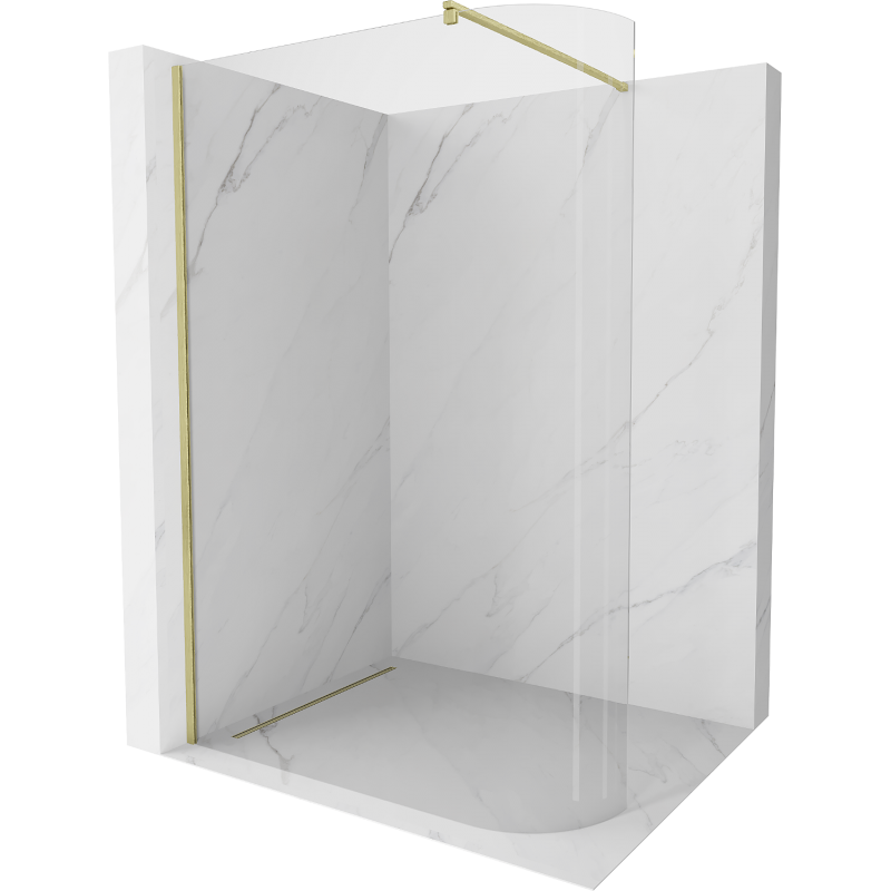 Mexen Kioto paravan de duș curbat Walk-in 120 x 200 cm, transparent 8 mm, aur periat - 800-120-101-55-06