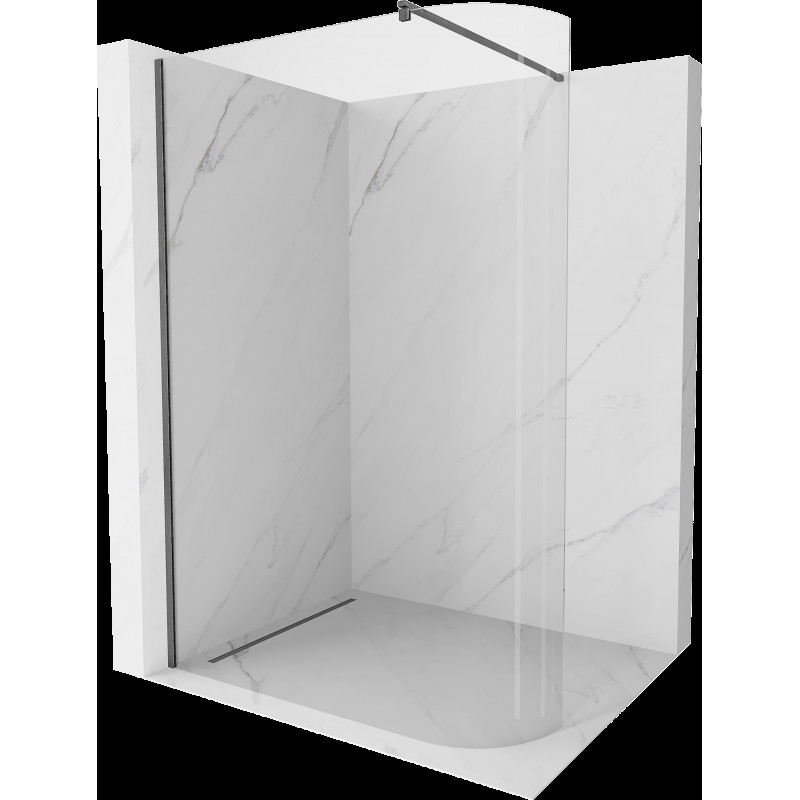 Mexen Kioto perete de duș curbat Walk-in 90 x 200 cm, transparent 8 mm, gri mat periat - 800-090-101-66-06