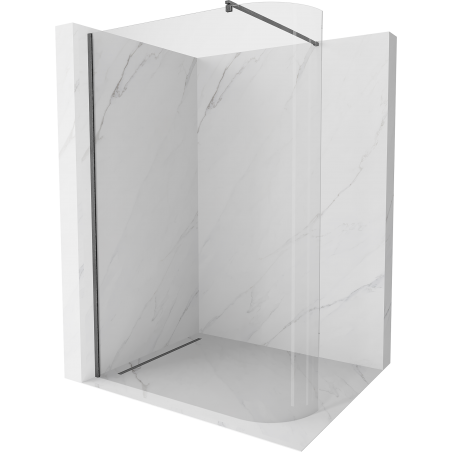Mexen Kioto íves zuhanyfal Walk-in 100 x 200 cm, átlátszó 8 mm, pisztolyszürke csiszolt - 800-100-101-66-06