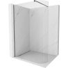 Mexen Kioto perete duș rotund Walk-in 120 x 200 cm, transparent 8 mm, metal gri - 800-120-101-95-06