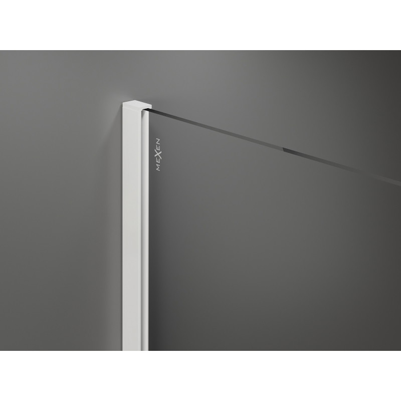Mexen Kioto perete de duș Walk-in 70 x 200 cm, dungi 8 mm, alb - 800-070-101-20-09