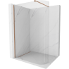 Mexen Kioto íves zuhanyfal Walk-in 90 x 200 cm, áttetsző 8 mm, csiszolt réz - 800-090-101-65-06