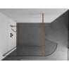 Mexen Kioto perete de duș rotunjit Walk-in 110 x 200 cm, transparent 8 mm, cupru periat - 800-110-101-65-06