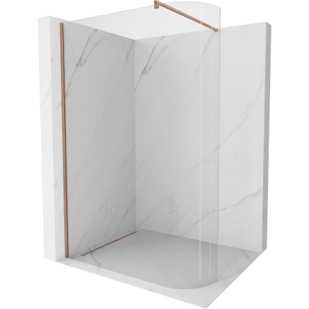 Mexen Kioto perete pentru duș rotund Walk-in 140 x 200 cm, transparent 8 mm, cupru periat - 800-140-101-65-06