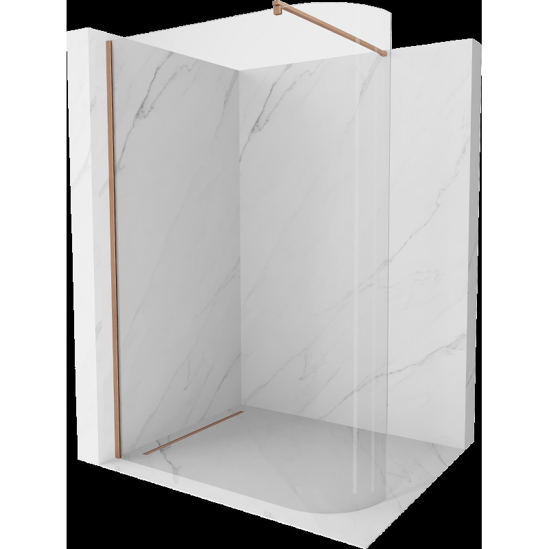 Mexen Kioto panou de duș curbat Walk-in 150 x 200 cm, transparent 8 mm, cupru periat - 800-150-101-65-06