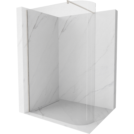 Mexen Kioto íves zuhanyfal Walk-in 80 x 200 cm, átlátszó 8 mm, foszforeszkáló nikkel - 800-080-101-97-06