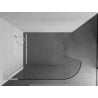 Mexen Kioto-R L ív alakú zuhanyfal Walk-in 80 x 200 cm, átlátszó, fehér - 800-080-103-20-06