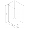 Mexen Kioto L panou de duș rotunjit Walk-in 80 x 200 cm, transparent, crom - 800-080-103-01-06