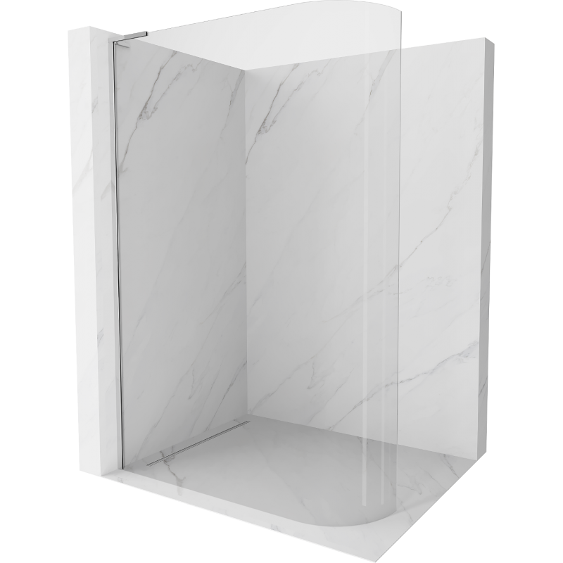 Mexen Kioto-R L perete de duș rotunjit Walk-in 110 x 200 cm, transparent, crom - 800-110-103-01-06