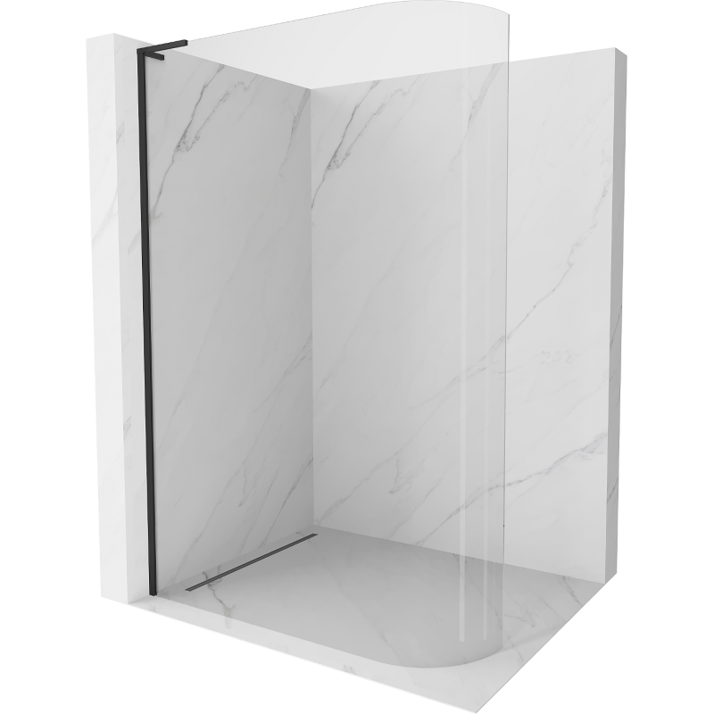 Mexen Kioto-R L íves Walk-in zuhanyfal 80 x 200 cm, átlátszó, fekete - 800-080-103-70-06