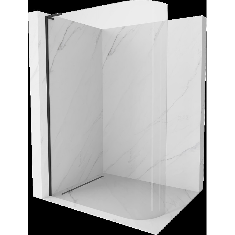 Mexen Kioto L perete de duș curbat Walk-in 100 x 200 cm, transparent, negru - 800-100-103-70-06