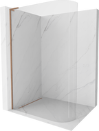 Mexen Kioto L perete de duș curbat Walk-in 120 x 200 cm, transparent, cupru periat - 800-120-103-65-06