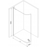 Mexen Kioto L perete de duș curbat Walk-in 100 x 200 cm, transparent, nichel periat - 800-100-103-97-06
