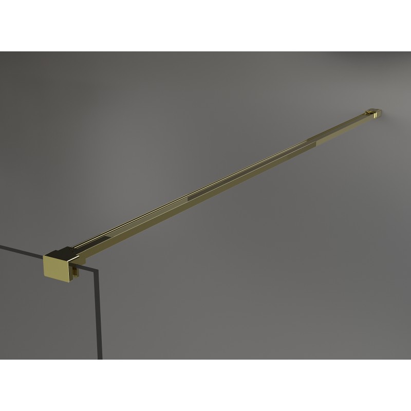 Mexen Kioto zuhanyfal Walk-in 130 x 200 cm, fekete keret 8 mm, arany - 800-130-101-50-70