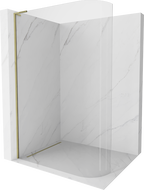 Mexen Kioto L perete de duș curbă Walk-in 120 x 200 cm, transparent, aurie - 800-120-103-50-06