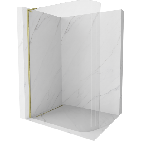 Mexen Kioto L pereți de duș curbat Walk-in 80 x 200 cm, transparent, auriu periat - 800-080-103-55-06
