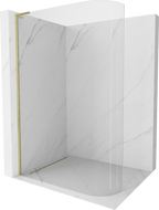 Mexen Kioto L perete de duș curbat Walk-in 100 x 200 cm, transparent, aur periat - 800-100-103-55-06