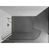 Mexen Kioto-R L perete de duș rotunjit Walk-in 120 x 200 cm, transparent, auriu periat - 800-120-103-55-06