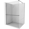 Mexen Kioto+ paravan de duș cu suport Walk-in 70 x 200 cm, transparent, gun metal - 800-070-121-95-00