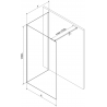 Mexen Kioto Walk-in zuhanyfal 130 x 120 cm, átlátszó, pisztolyszürke kefélt - 800-130-212-66-00-120