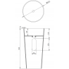 Mexen Onyx-01 lavoar independent din conglomerat 45 x 45 cm, alb mat - 26524500