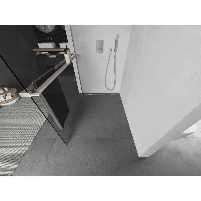 Mexen Kioto+ perete de duș cu raft Walk-in 100 x 200 cm, transparent, nichel periat - 800-100-121-97-00