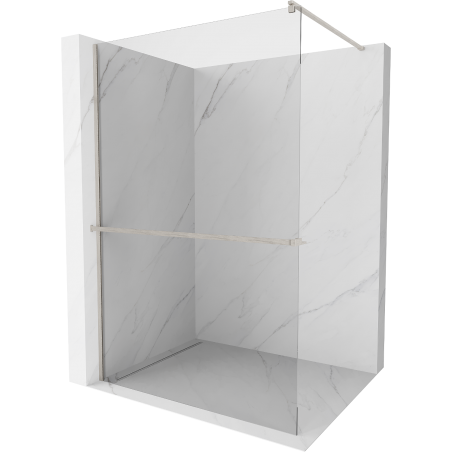 Mexen Kioto+ Walk-in zuhanyfal polccal 100 x 200 cm, átlátszó, brushed nickel - 800-100-121-97-00