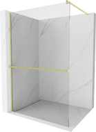 Mexen Kioto+ perete de duş cu raft Walk-in 100 x 200 cm, transparent, finisaj auriu periat - 800-100-121-55-00