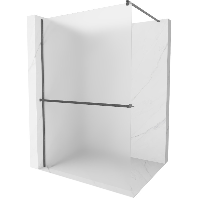 Mexen Kioto+ zuhanyfal polccal Walk-in 70 x 200 cm, derengés, gun gray kefe - 800-070-121-66-30