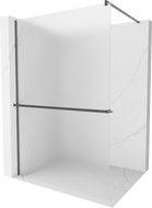 Mexen Kioto+ paravan de duş cu raft Walk-in 100 x 200 cm, mat, gri antracit periat - 800-100-121-66-30