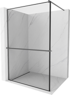 Mexen Kioto+ perete de duș cu raft Walk-in 140 x 200 cm, model negru, gun metal - 800-140-121-95-70