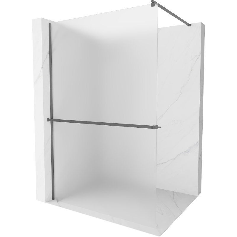 Mexen Kioto+ perete de duș cu raft Walk-in 110 x 200 cm, înghețat, metal armat - 800-110-121-95-30