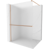 Mexen Kioto+ zuhanyfal polccal Walk-in 90 x 200 cm, zúzmarás, kefélt réz - 800-090-121-65-30