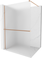 Mexen Kioto+ Walk-in zuhanyfal polccal, 100 x 200 cm, homályos, kefélt réz - 800-100-121-65-30