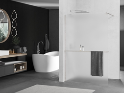 Mexen Kioto+ perete de duș cu suport Walk-in 100 x 200 cm, șron, nichel mat - 800-100-121-97-30