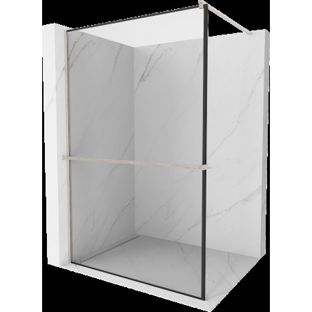 Mexen Kioto+ panou de shower cu suport Walk-in 100 x 200 cm, model negru, nichel periat - 800-100-121-97-70