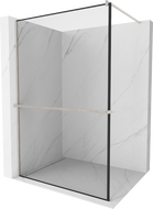 Mexen Kioto+ perete de duș cu suport Walk-in 110 x 200 cm, model negru, nichel periat - 800-110-121-97-70