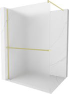 Mexen Kioto+ zuhanyfal polccal Walk-in 80 x 200 cm, derengő, arany kefe - 800-080-121-55-30