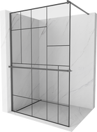 Mexen Kioto+ zuhanyfal polccal Walk-in 120 x 200 cm, fekete minta, gun metal - 800-120-121-95-78