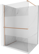 Mexen Kioto+ Walk-in zuhanyfal 100 x 200 cm, átlátszó/fagyott, brushed réz - 800-100-121-65-35