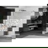 Mexen Kioto+ perete de duș cu polka Walk-in 90 x 200 cm, model alb, gri fonce periat - 800-090-121-66-85