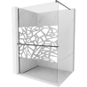 Mexen Kioto+ perete de duș cu suport Walk-in 100 x 200 cm, model alb, gri armat periat - 800-100-121-66-85
